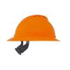 MSA 10167921 V-Gard 500 Full-Brim Hard Hat With Fas-Trac III Ratchet Suspension | Polyethylene Shell, Superior Impact Protection, Self Adjusting Crown Straps - Standard Size in Hi-Viz Orange view 4