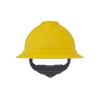 MSA 10167913 V-Gard 500 Full-Brim Hard Hat With Fas-Trac III Ratchet Suspension | Polyethylene Shell, Superior Impact Protection, Self Adjusting Crown Straps - Standard Size in Yellow view 4