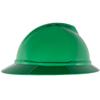 MSA 10168438 V-Gard 500 Full-Brim Hard Hat With 6-Point Fas-Trac III Ratchet Suspension | Polyethylene Shell, Superior Impact Protection, Self Adjusting Crown Straps - Standard Size in Green