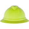 MSA 10167931 V-Gard 500 Full-Brim Hard Hat With Fas-Trac III Ratchet Suspension | Polyethylene Shell, Superior Impact Protection, Self Adjusting Crown Straps - Standard Size in Hi-Viz Yellow-Green view 1