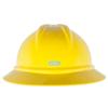 MSA 10167952 V-Gard 500 Full-Brim Hard Hat With 6-Point Fas-Trac III Ratchet Suspension | Polyethylene Shell, Superior Impact Protection, Self Adjusting Crown Straps - Standard Size in Yellow
