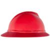 MSA 10168437 V-Gard 500 Full-Brim Hard Hat With 6-Point Fas-Trac III Ratchet Suspension | Polyethylene Shell, Superior Impact Protection, Self Adjusting Crown Straps - Standard Size in Red