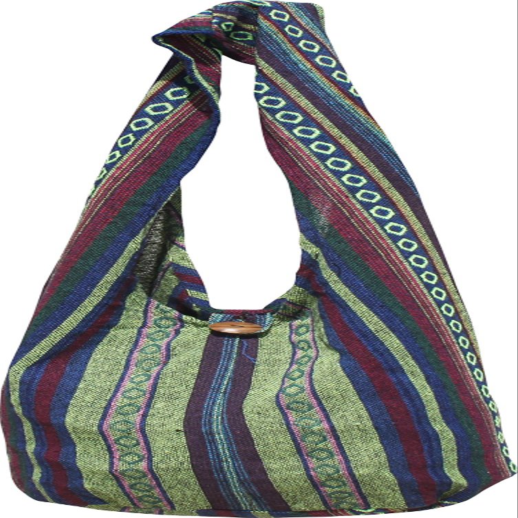 RaanPahMuang Thick Soft Cotton Large Yaam Shoulder Mexican Messenger Bag, X-Large, Green