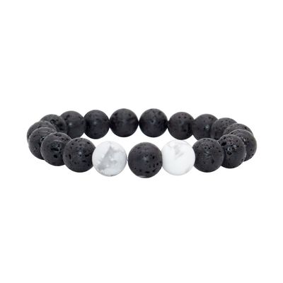 Bivei Lava Rock Stone Essential Oil Diffuser Bracelet - Natural Semi Precious Gemstone Beads Healing Crystal Bracelet