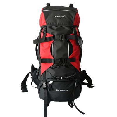 UNISTRENGH 80L Internal Frame Backpack Hiking Camping Backpacking Water Resistant Pack Trekking Bag with RainCover (Red)