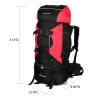 UNISTRENGH 80L Internal Frame Backpack Hiking Camping Backpacking Water Resistant Pack Trekking Bag with RainCover (Red) view 2