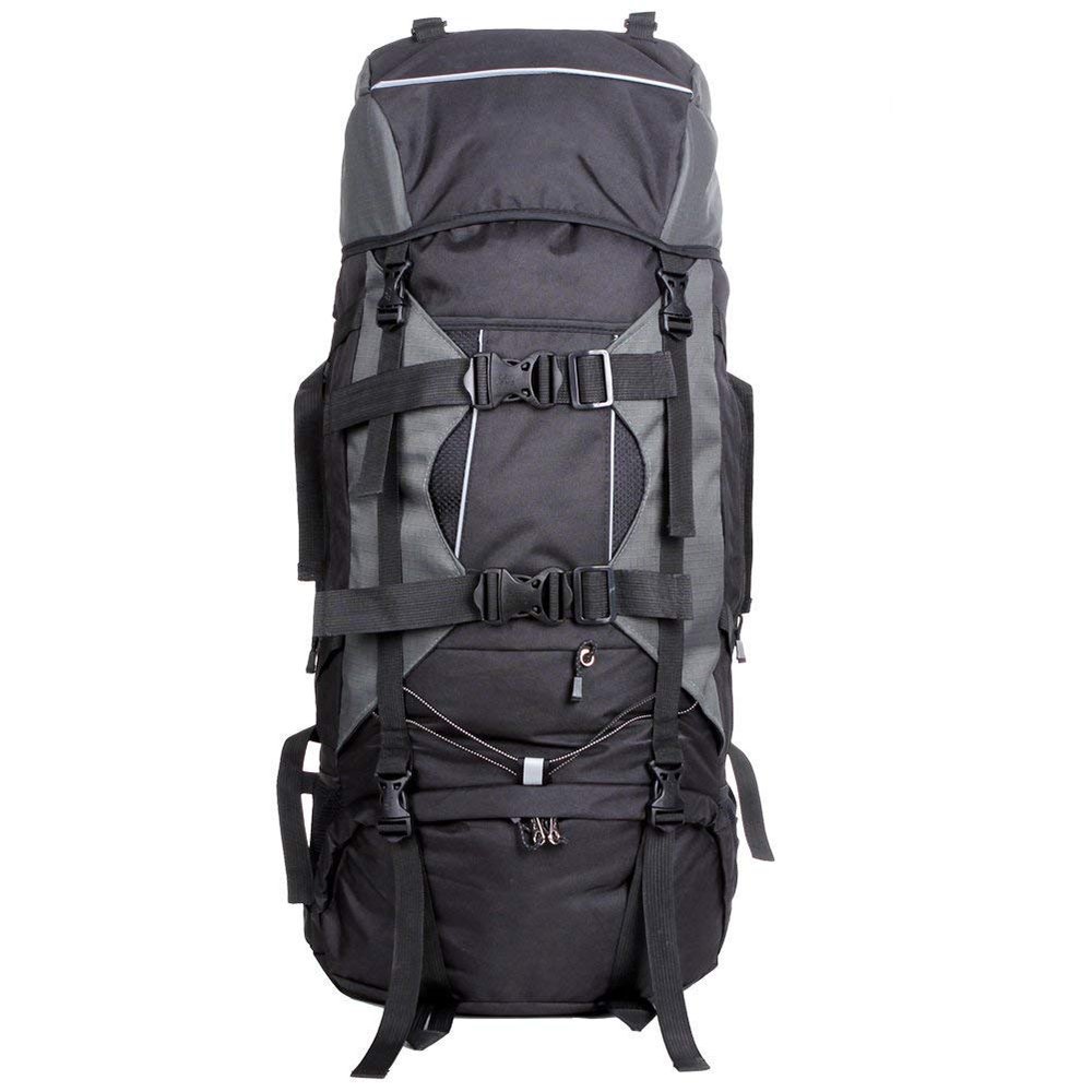 UNISTRENGH 80L Internal Frame Backpack Hiking Camping Backpacking Water Resistant Pack Trekking Bag with RainCover (Gray)