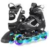 MammyGol Adjustable Inline Skates for Kids with Light up Wheels,Flashing Beginner Blades Skates for Boys and Girls Small -Little Kid (10-13US) view 1