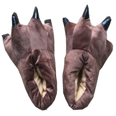Unisex Plush Paw Claw House Slippers Animal Costume Shoes Brown L