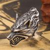 316L Stainless Steel Mens Fierce Black Wolf Skull Head Ring Size 7-13 Punk New Jewelry view 2