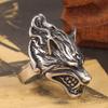 316L Stainless Steel Mens Fierce Black Wolf Skull Head Ring Size 7-13 Punk New Jewelry view 3
