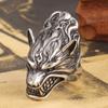 316L Stainless Steel Mens Fierce Black Wolf Skull Head Ring Size 7-13 Punk New Jewelry view 4
