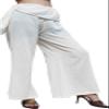 RaanPahMuang Wild Light Cotton Thai Pirates Pants Hip Tied, Medium, Cream view 1