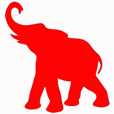 Elephant V1 Vinyl Decal by stickerdad - Size: 3.5", Color: RED - Windows, Walls, Bumpers, Laptop, Lockers, etc.