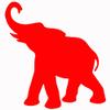 Elephant V1 Vinyl Decal by stickerdad - Size: 3.5", Color: RED - Windows, Walls, Bumpers, Laptop, Lockers, etc. view 1