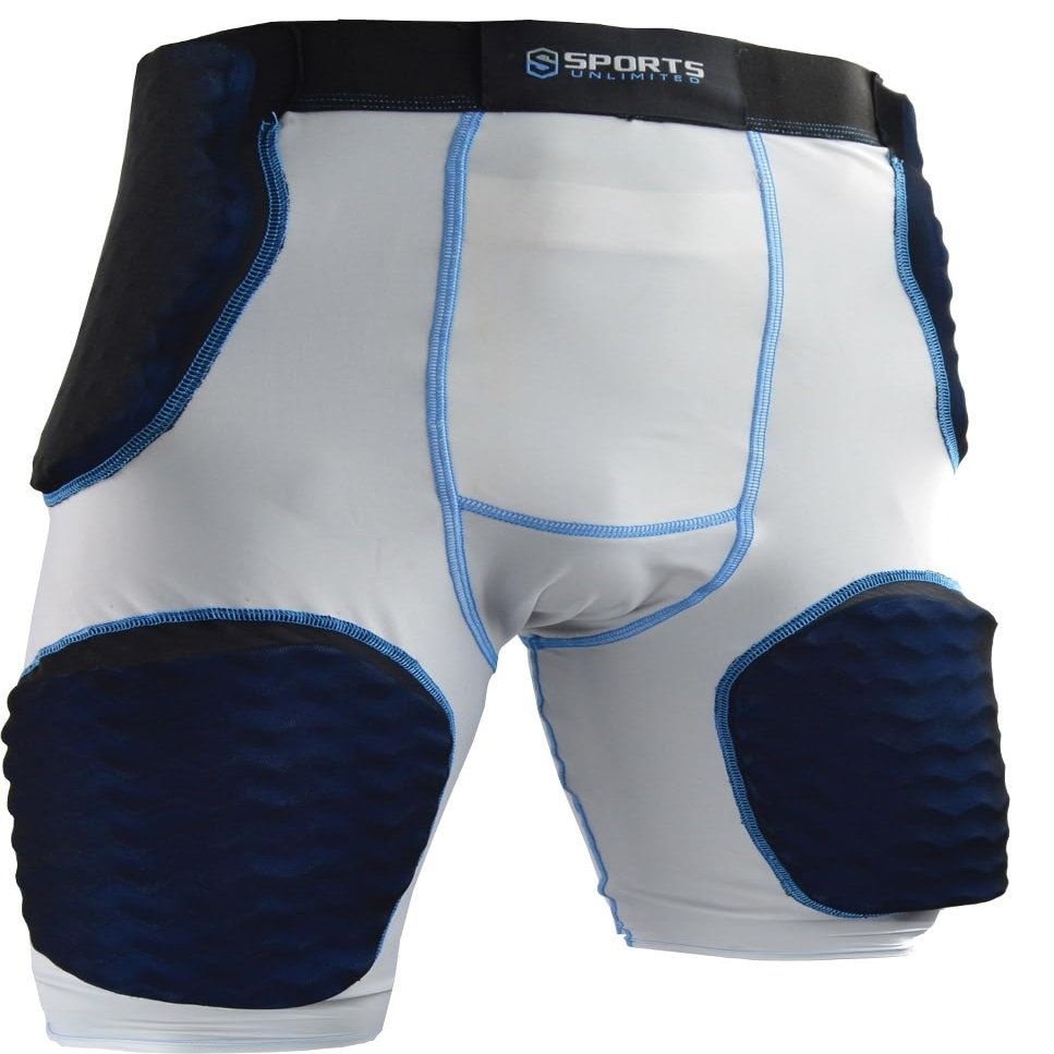 Sports Unlimited 5 Pad Integrated Mens Football Girdle 2.0 - Adult Football Girdle for Men with Pads - Padded Compression Shorts for Basketball, Lacrosse, Other Sports