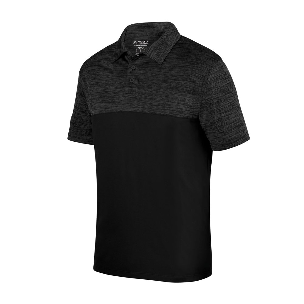 Augusta Sportswear Shadow Tonal Heather Polo, Black, S