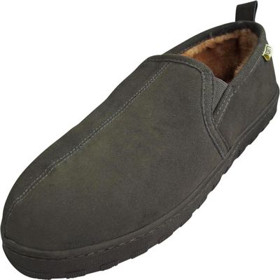 NORTY - Mens Suede Leather Twin Gore Slipper, Grey 39867-13D(M) US