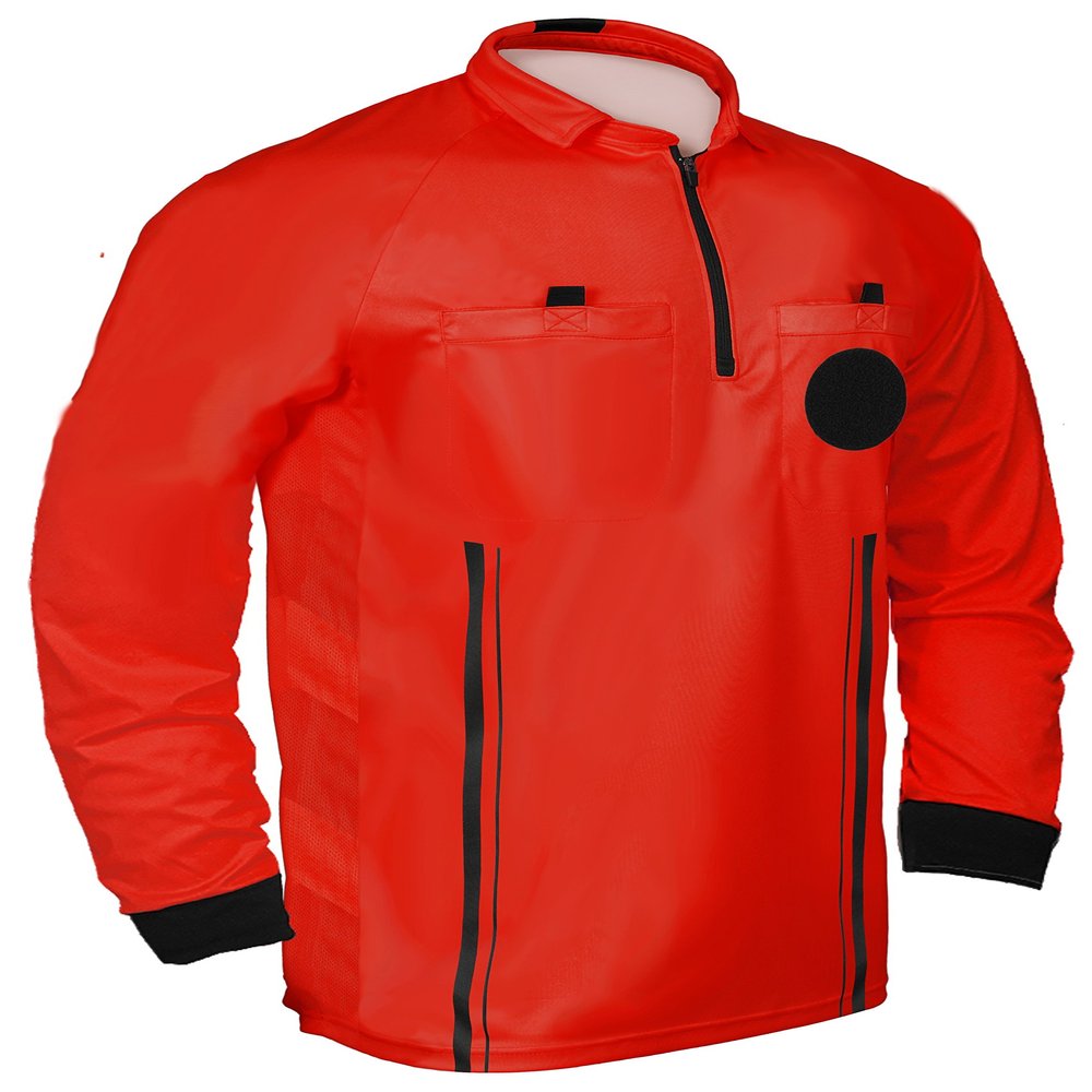 New! 2018 Soccer Referee Jersey Full Sleeve (2018 Red, Youth Large)