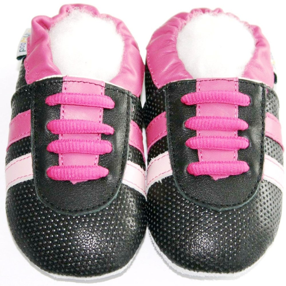 Leather Baby Soft Sole Shoes Boy Girl Infant Children Kid Toddler Crib First Walk Gift Sport Fuchsia (12-18month, Fuchsia)