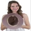 ToBeInStyle Women's Shimmery Flower Branch Folded Brim Summer Hat - Dark Pink view 4