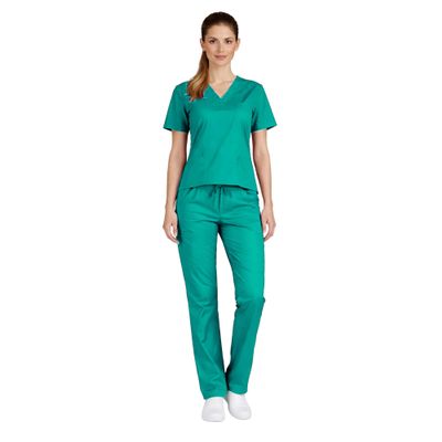 M&M SCRUBS Womens Scrub Set V-Neck Top & Pants | Soft Poly-Cotton Medical Uniform | Run Large. Run Large (S, Surgical Green)