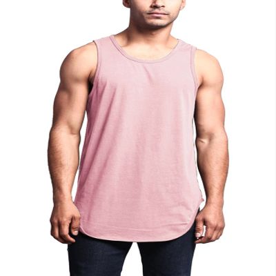 VICTORIOUS Solid Color Long Length Curved Hem Tank Top TT47 - Dirty Pink - 2X-Large - G14B
