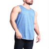 VICTORIOUS Solid Color Long Length Curved Hem Tank Top TT47 - Carolina Blue - Small - G14B view 3