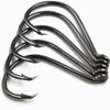 100pcs Size 4#~6/0 Offset Point Octopus Hook with Closed Eye Black High Carbon Steel Sport Circle Hook (2/0100pcs) view 1