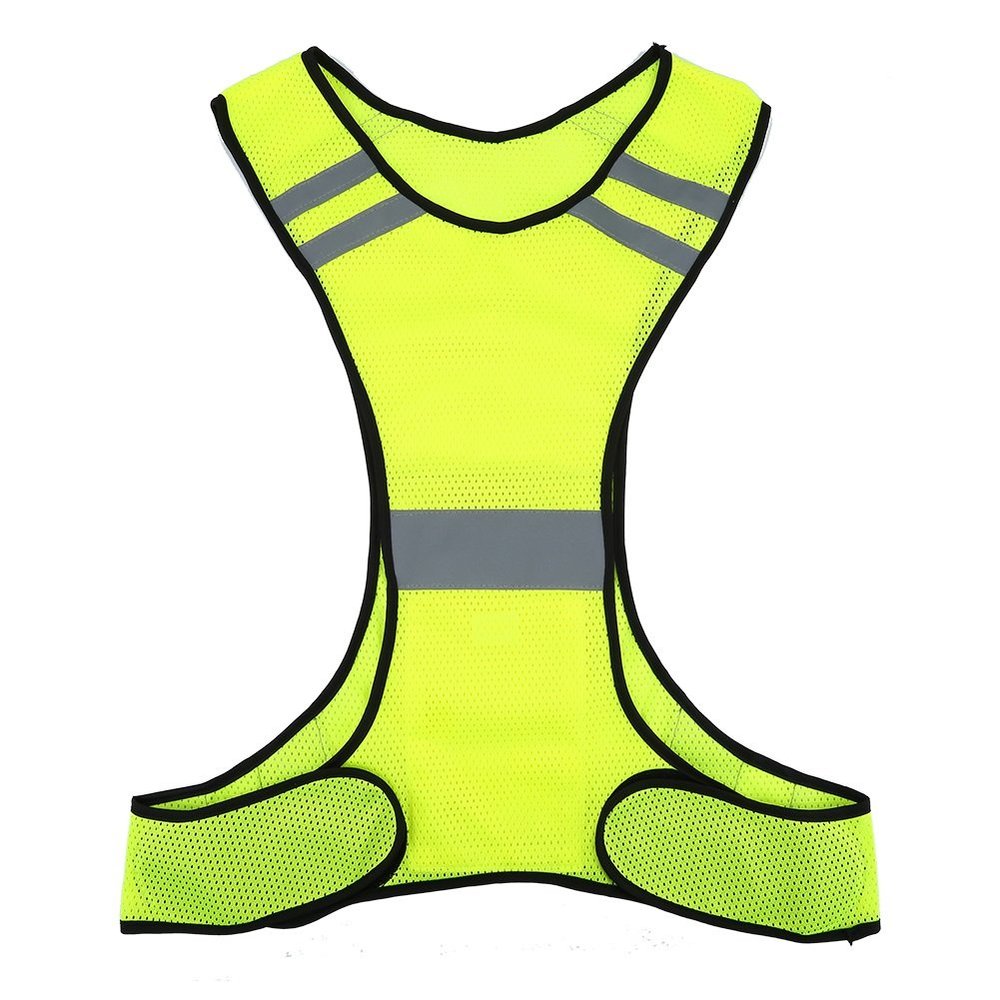 VGEBY 1pc High Visibility Safety Vest with Pockets for Night Running Cycling Walking Jogging (Color : Fluorescent yellow) Vest Vest