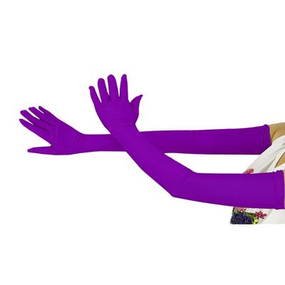 Ensnovo Adult Over Elbow 20.1" Stretch Long Spandex Opera Gloves Violet,Large