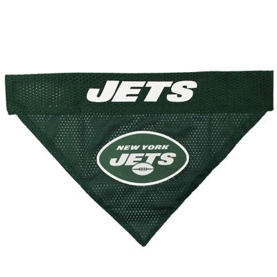 Pets First NFL DOG BANDANA - NEW YORK JETS REVERSIBLE PET BANDANA. 2 Sided Sports Bandana with a PREMIUM Embroidery TEAM LOGO, Small/Medium. - 2 Sizes & 32 NFL Teams available