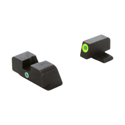 AMERIGLO i-Dot Night Sight Set, Compatible with Sig Sauer Pistols Using #8 Front & #8 Rear | Green Tritium LumiGreen Outline Front Sight & Green Single Dot Rear Sight