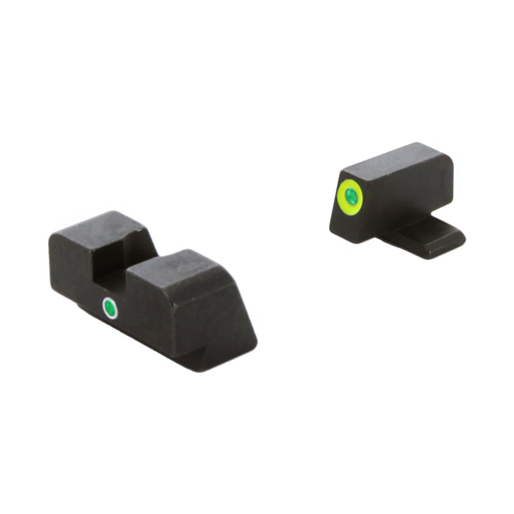 AMERIGLO i-Dot Night Sight Set, Compatible with Sig Sauer Pistols Using #8 Front & #8 Rear | Green Tritium LumiGreen Outline Front Sight & Green Single Dot Rear Sight