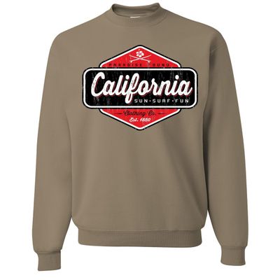 California Paradise Found Crewneck Sweatshirt - Khaki Large