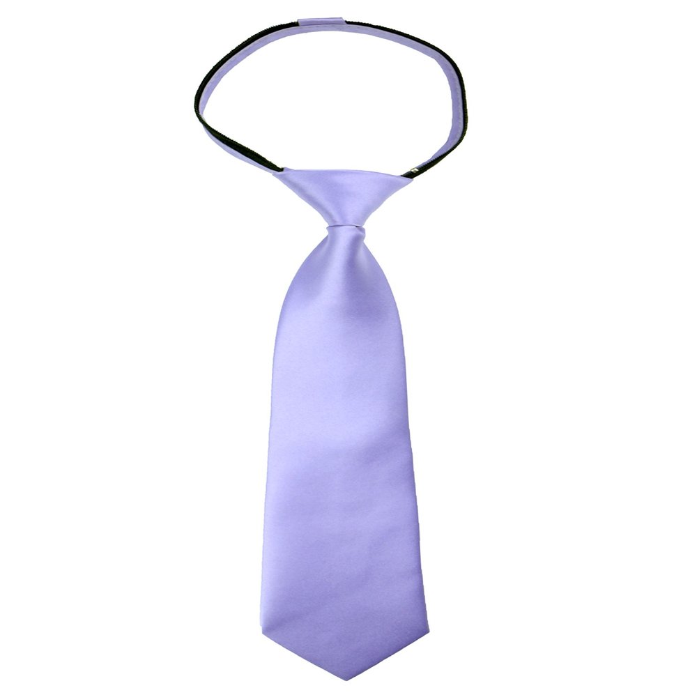 Spring Notion Boys' Pre-tied Satin Zipper Necktie - Adjustable Ties for Kids, X-Small with gift box, Dusty Lavender