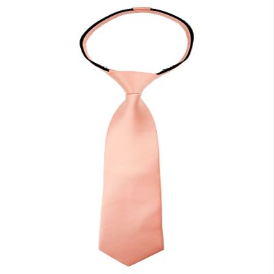 Spring Notion Boys' Pre-tied Satin Zipper Necktie - Adjustable Ties for Kids, X-Large with gift box, Peach