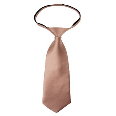 Spring Notion Boys' Pre-tied Satin Zipper Necktie - Adjustable Ties for Kids, X-Small with gift box, Pink Copper