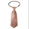 Spring Notion Boys' Pre-tied Satin Zipper Necktie - Adjustable Ties for Kids, X-Small with gift box, Pink Copper view 1