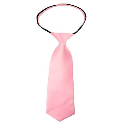 Spring Notion Boys' Pre-tied Satin Zipper Necktie - Adjustable Ties for Kids, Small with gift box, Dusty Rose