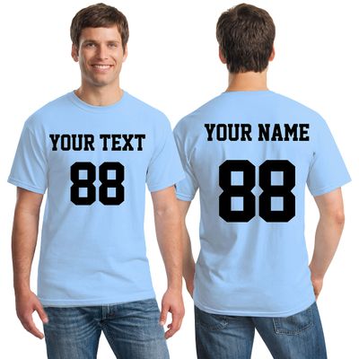 Custom Team Uniforms & Jerseys for Men - Make Your OWN Shirt - Jersey Style Print, Light Blue 3X-Large