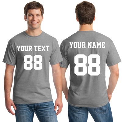 Custom Team Uniforms & Jerseys for Men - Make Your OWN Shirt - Jersey Style Print, Sport Grey 3X-Large