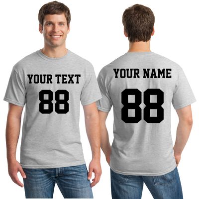 Custom Team Uniforms & Jerseys for Men - Make Your OWN Shirt - Jersey Style Print, Ash 3X-Large