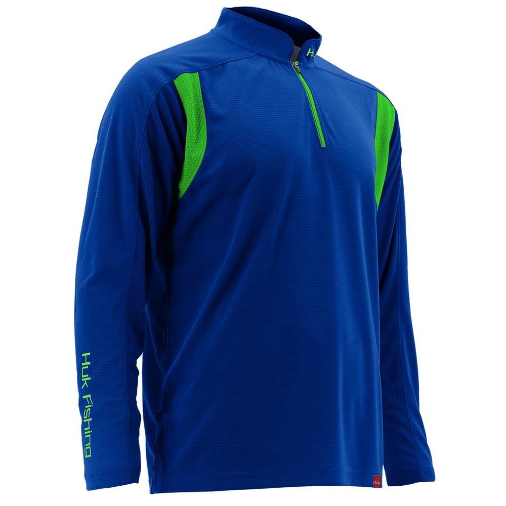 HUK H1200113-400-M Trophy 1/4 Zip, Royal, Medium