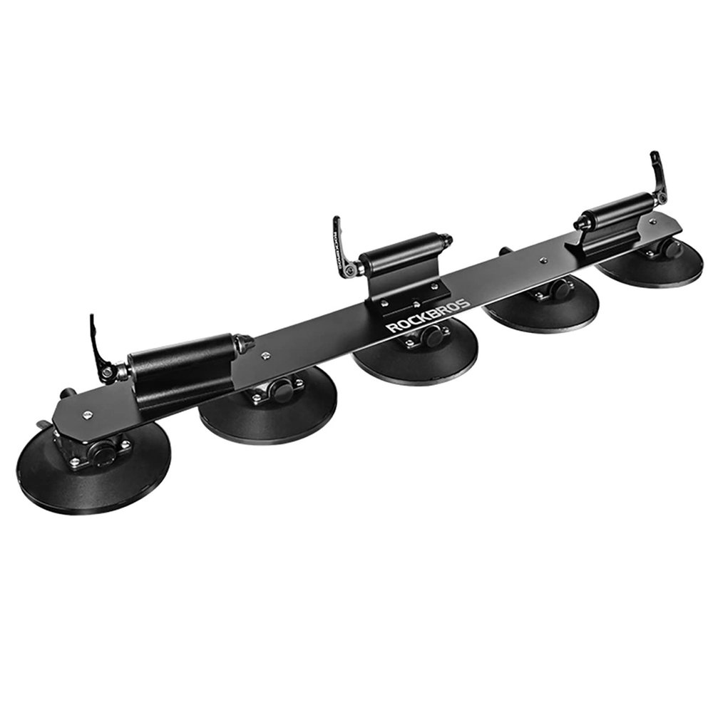 ROCKBROS Suction Cup Bike Rack for Car Roof Top Sucker Bike Rack Quick Release Aluminium Alloy Bike Carrier with Sucker for 3 Bikes