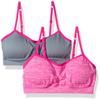 Candie's Big Girl's 2 Pack Seamless Strappy Bralettes Bra, Pink/Grey Pink, S view 1