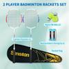 Senston Carbon Composite Badminton Rackets for Beginners - Complete 2-Player Kit with Bag | Lightweight & Easy to Use | Backyard, Park, Indoor Outdoor Play view 2