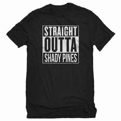 Indica Plateau Straight Outta Shady Pines XX-Large Black Unisex T-Shirt