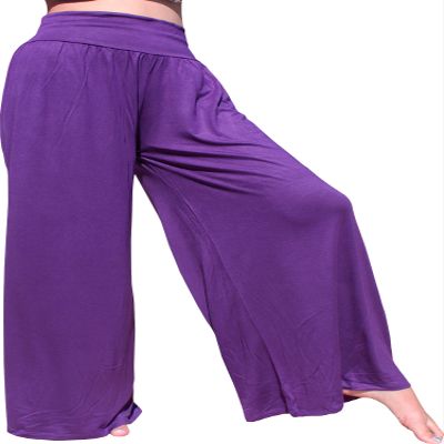 Full Funk 60s Retro Legging Style Thick Spandex Wide Flared Leg Pants, Medium-Large, Purple