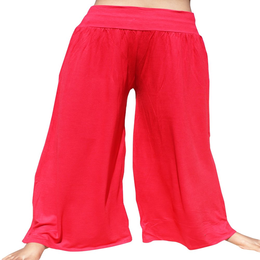 Full Funk 60s Retro Legging Style Thick Spandex Wide Flared Leg Pants, Medium-Large, Lust Red